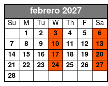 Beach Day and Nature Boat Ride febrero Schedule
