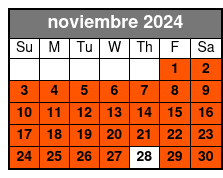 Silver Springs Paddle Board Adventure noviembre Schedule