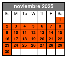 Silver Springs Paddle Board Adventure noviembre Schedule