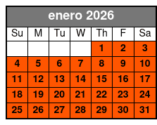 Silver Springs Paddle Board Adventure enero Schedule