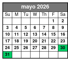 Champagne & Charcuterie Sunset Trail Ride mayo Schedule