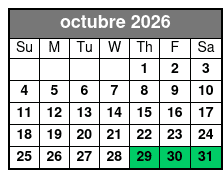 Champagne & Charcuterie Sunset Trail Ride October Schedule