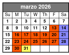 2hr Historical Wildlife Tour March Schedule