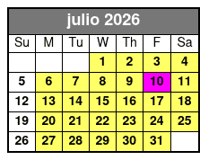 2hr Historical Wildlife Tour July Schedule