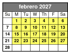 2hr Historical Wildlife Tour febrero Schedule