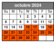 Rainbow Springs Paddle Board Adventure octubre Schedule