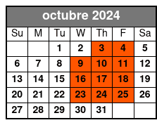 Stand Up Paddle Board octubre Schedule