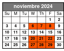 Stand Up Paddle Board noviembre Schedule