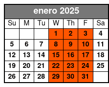 Stand Up Paddle Board enero Schedule