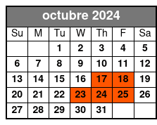 Tandem Kayak octubre Schedule