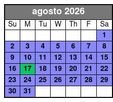 Horseback Ride agosto Schedule