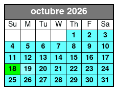 Horseback Ride octubre Schedule