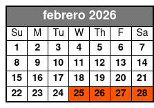 Off-Road Segway Adventure Tour febrero Schedule