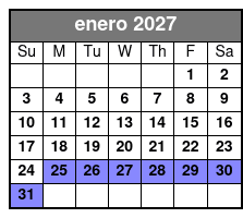 Off-Road Segway Adventure Tour enero Schedule