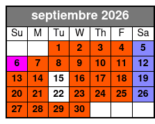 Medieval Times Dinner Show in Orlando septiembre Schedule