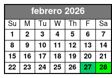 Fright Before Your Eyes 90-Minute Escape Room febrero Schedule