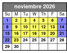 Fright Before Your Eyes 90-Minute Escape Room noviembre Schedule