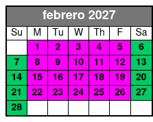 Fright Before Your Eyes 90-Minute Escape Room febrero Schedule