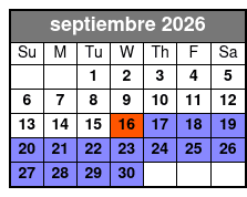 Day Flight - HeliCoaster Adven septiembre Schedule