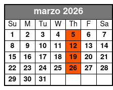 Third Thursday marzo Schedule
