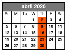 Third Thursday abril Schedule
