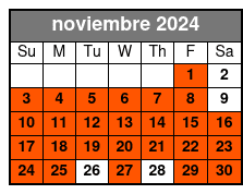 Priv. Transport Kennedy Space noviembre Schedule