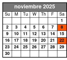 Titanic Teatime Show Orlando, Fl noviembre Schedule
