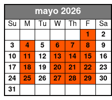 Single Kayak mayo Schedule