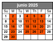 Stand Up Paddle Board junio Schedule