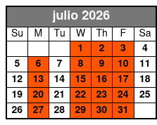Stand Up Paddle Board julio Schedule