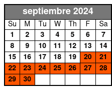 Clear Kayak septiembre Schedule