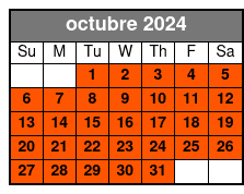 Clear Kayak octubre Schedule