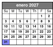 Clear Kayak enero Schedule