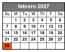 Clear Paddle Board febrero Schedule