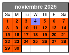 Luxury Wood Paddle Board noviembre Schedule