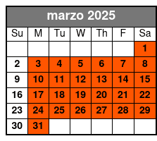 90-Min Tour marzo Schedule