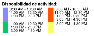 90-Min Tour Color Key