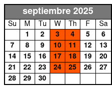 ATV Single Driver Experience septiembre Schedule