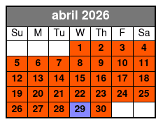 ATV Single Driver Experience abril Schedule