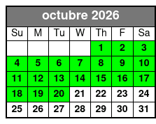 ATV Single Driver Experience octubre Schedule