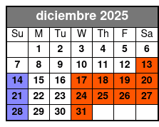 Cirque Du Soleil: Drawn to Life at Disney Springs diciembre Schedule