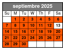 Blue Springs Kayaking Tour septiembre Schedule