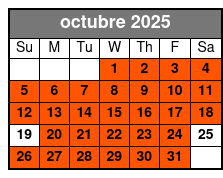 Blue Springs Kayaking Tour octubre Schedule