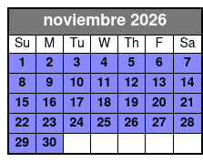 Blue Springs Kayaking Tour noviembre Schedule