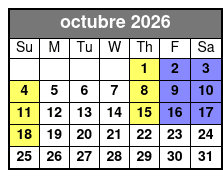 The Rat Pack Lounge  octubre Schedule