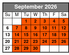 Boggy Creek Daytime Airboat Ride septiembre Schedule