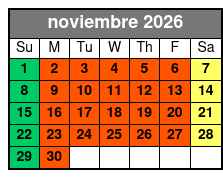 Pirate's Dinner Adventure Orlando noviembre Schedule