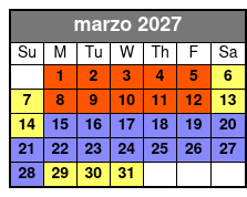 Aquatica & Busch Gardens 2 Park 2 Day Combo Ticket marzo Schedule