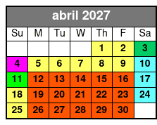 Aquatica & Adventure Island 2 Park 2 Day Combo Ticket  abril Schedule