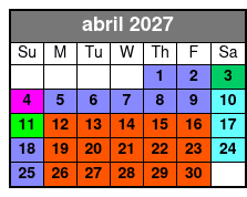 Aquatica & SeaWorld Two 2 Park 2 Day Ticket  abril Schedule